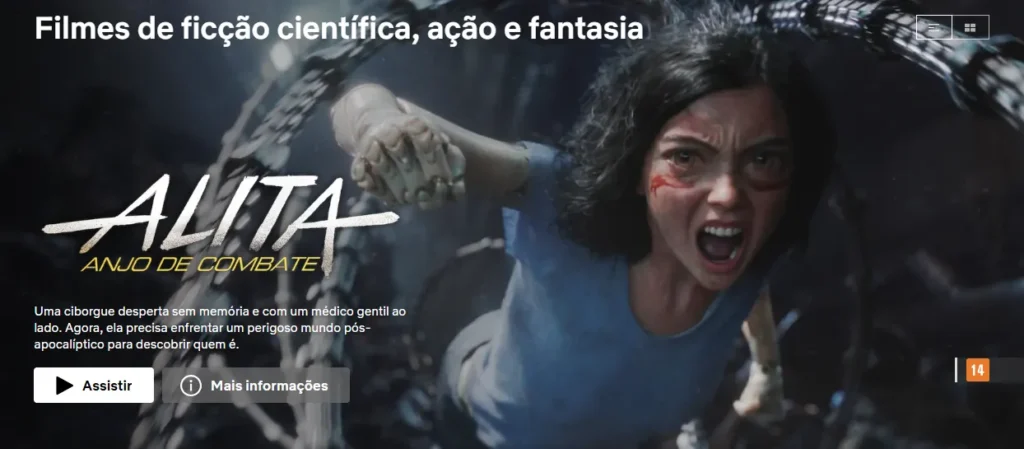 Netflix no código 1568 para Filmes de ficção científica, ação e fantasia