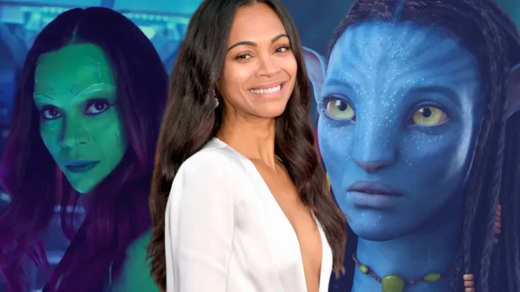 Zoe Saldaña como Gamora (MCU) e Neytori (Avatar)