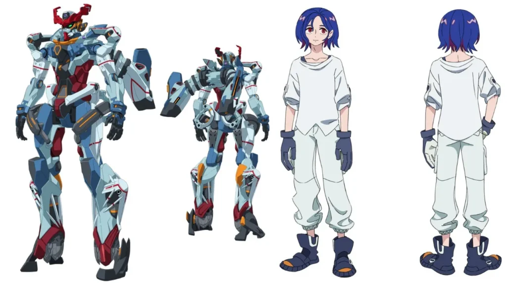 Mecha e Shuji Itō em Gundam GQuuuuuuX